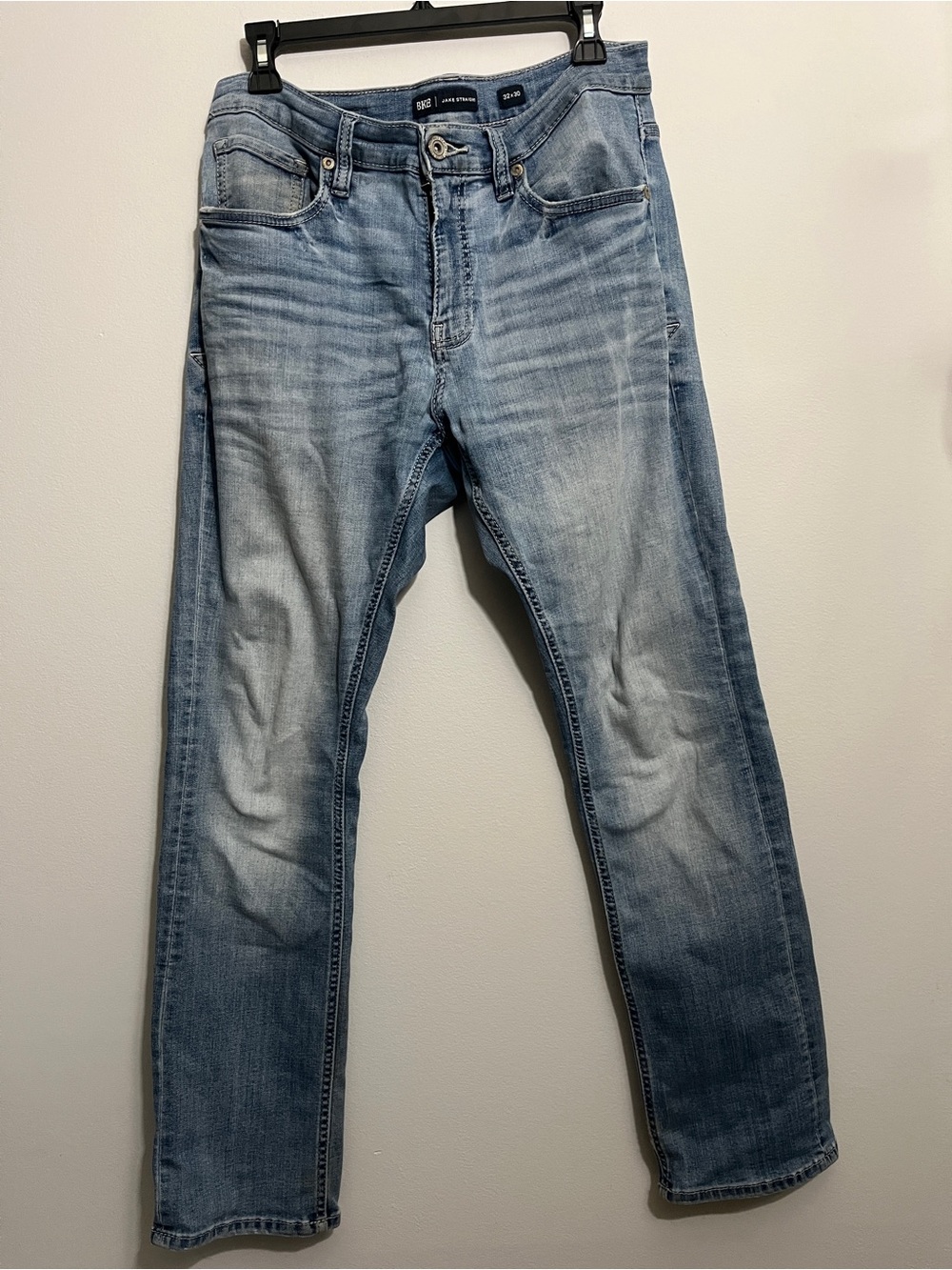 BKE Men’s Jake Straight Jeans in Light Blue Wash Size 32x30